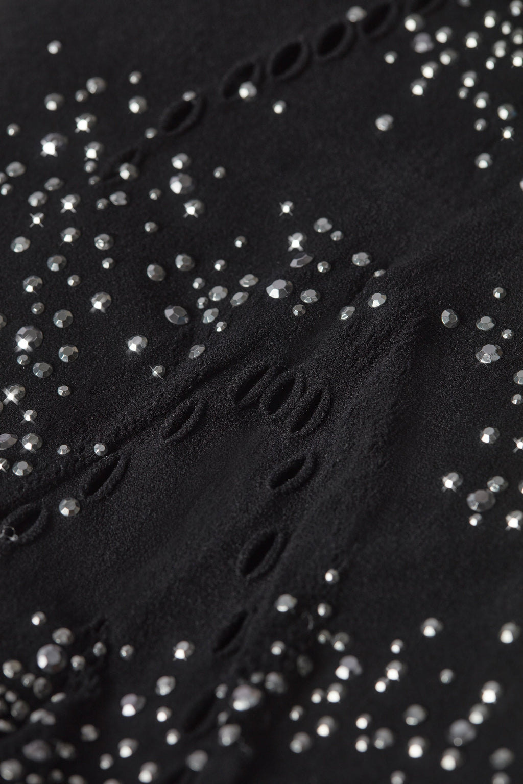 Embellished Mid-Rise Flared Trousers in Black