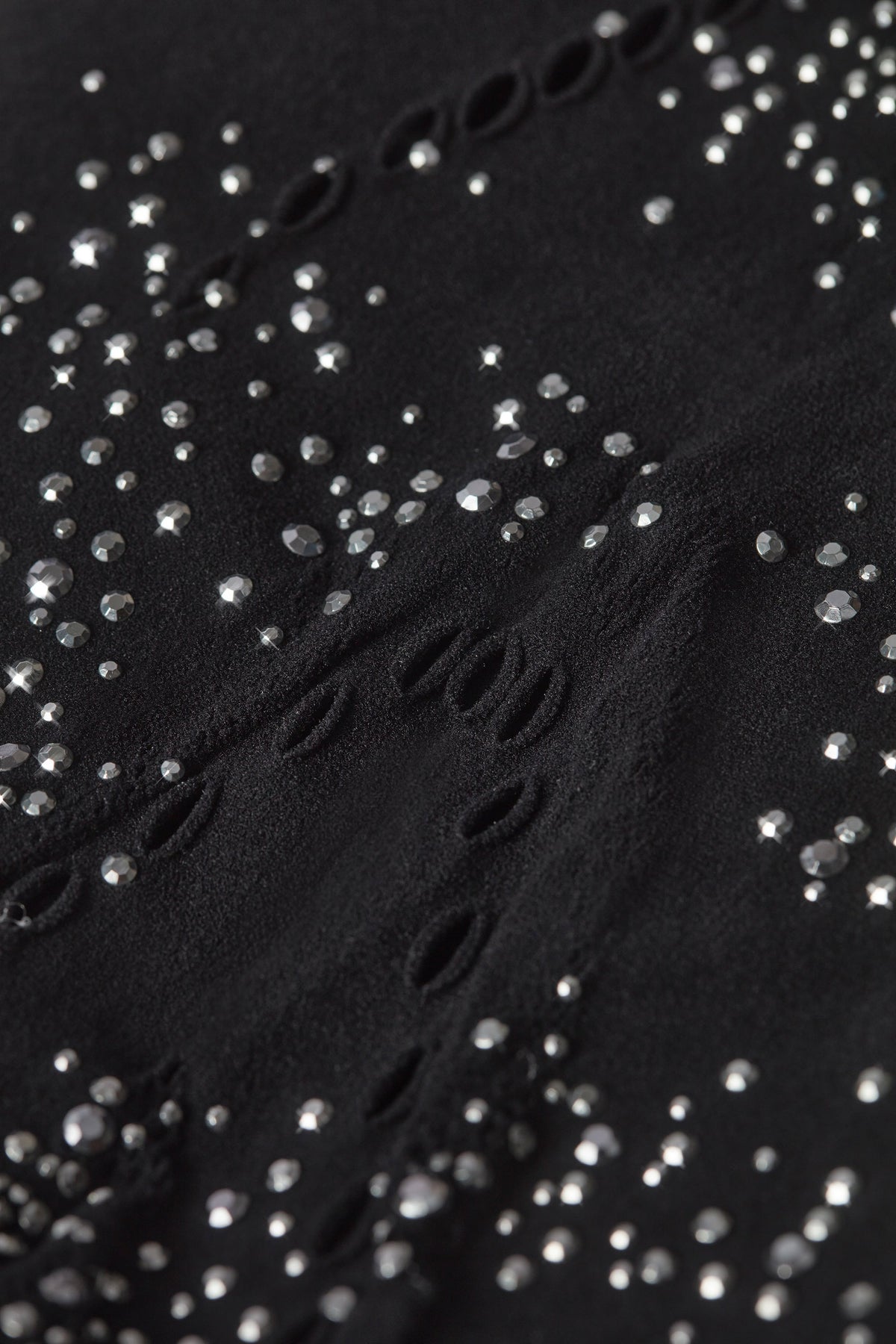 Embellished Mid-Rise Flared Trousers in Black
