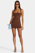 Modal Bodycon Mini Dress in Cocoa Brown