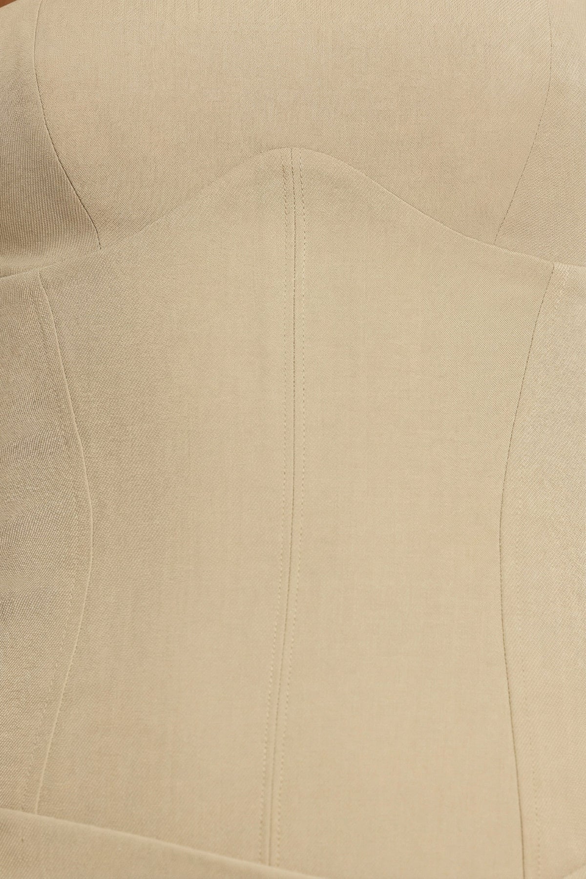 Woven Twill Wrap Over Pleated Mini Dress in Taupe