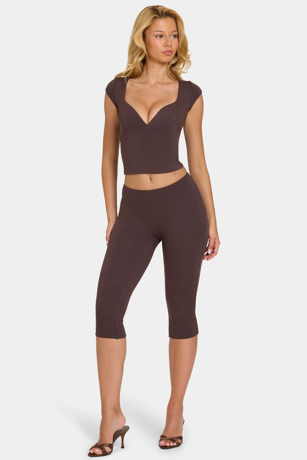 Modal Capri Leggings in Chocolate