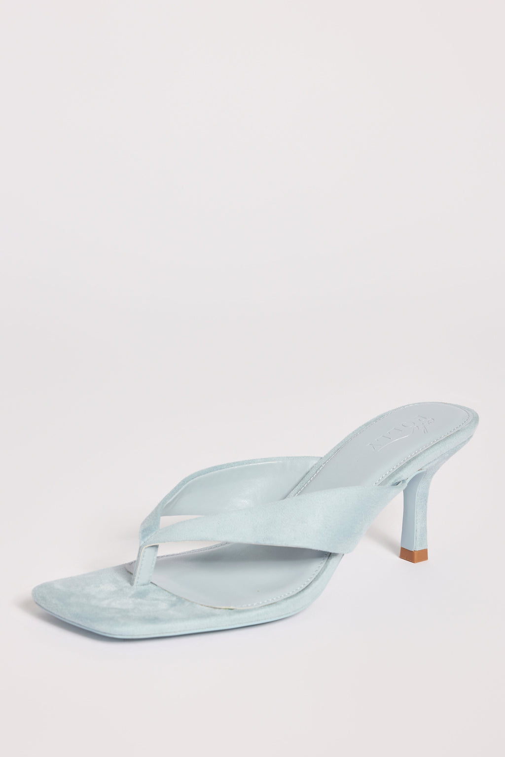 Heeled Thong Sandals  in Arctic Blue